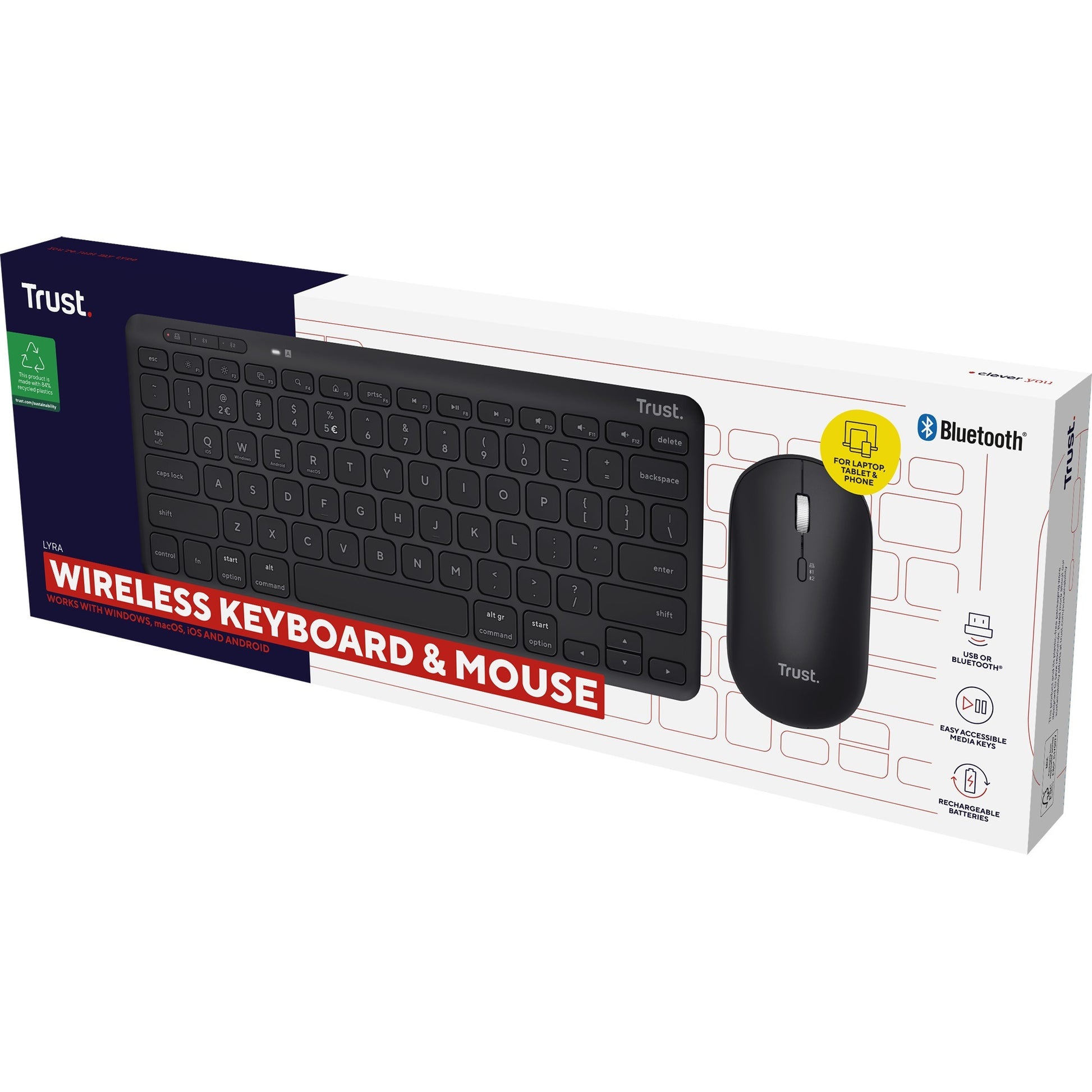 Faites confiance à la souris de clavier sans fil Lyra Multi-Device