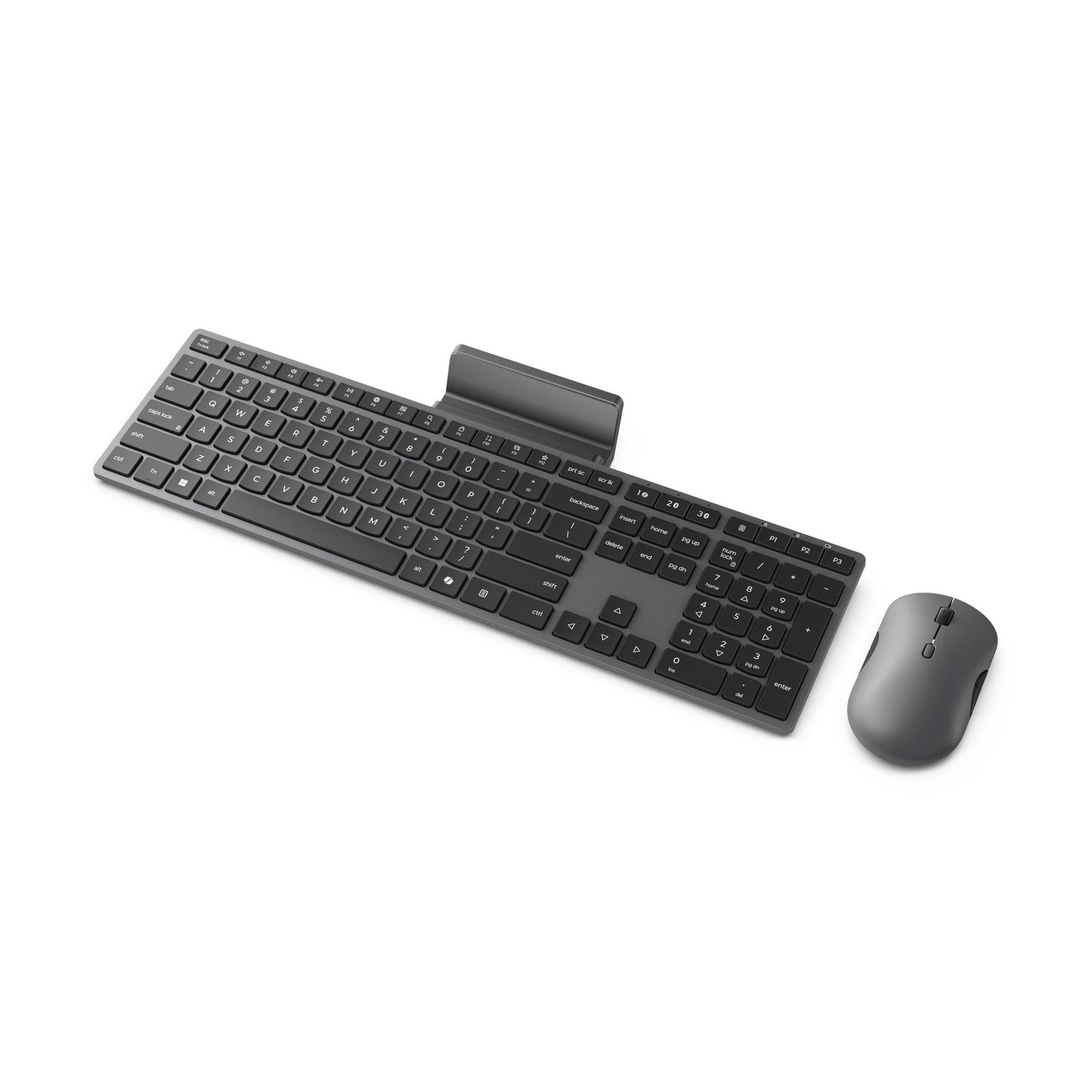 Ensemble de bureau combo sans fil multi-appareils moderne Lenovo 700 (gris, disposition américaine (Qwerty), 100 %, 4 000 dpi, 2,4 GHz, BT 5.3, USB-A)