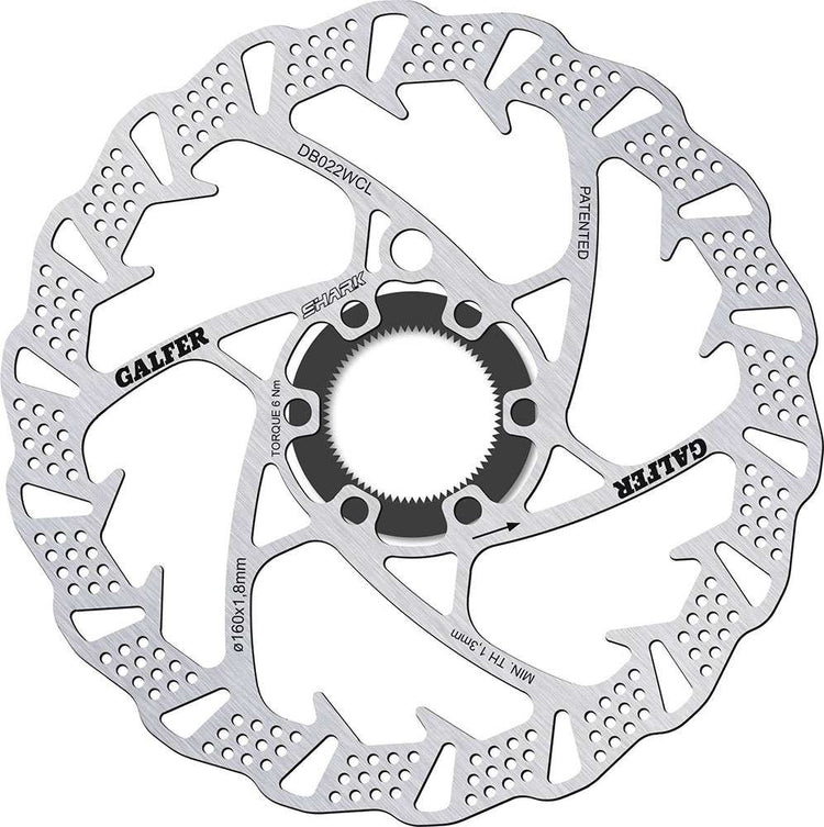 Disque de disque à verrouillage central Galfer Bike Shark® pour VTT