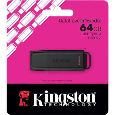 Clé USB Kingston Data Traveler Exodia 64 Go (noir, USB-A 3.2 gen 1 (5 Go s))