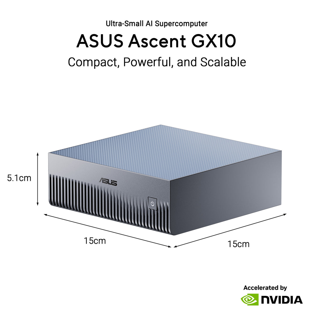 Asus Ascent GX10 Arm V9.2-A 128 2 Mini PC (Gris foncé | NVIDIA GB10 Grace Blackwell | DGX Spark | NVLINK-C2C | 128 Go | SSD 2 To)