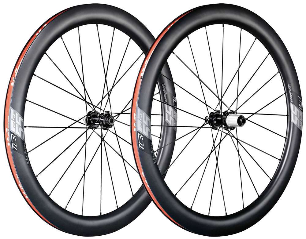 Paire de roues en carbone Vision Service Course 55 à pneu à disque TLR