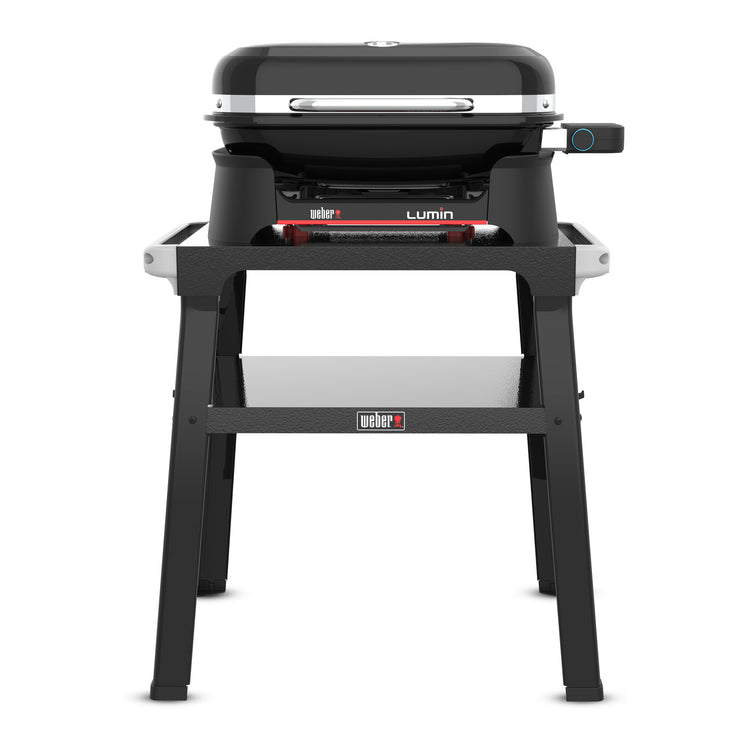 Barbecue électrique extérieur compact Weber lumin avec socle (noir, 4 à 6 personnes, surface de grill 1561 cm²)