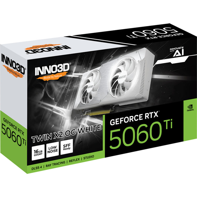 Inno3d N506T2-16D7X-191073W GEFORCE RTX 5060 TI TWIN X2 OC WHITE, 16 Go, GDDR7