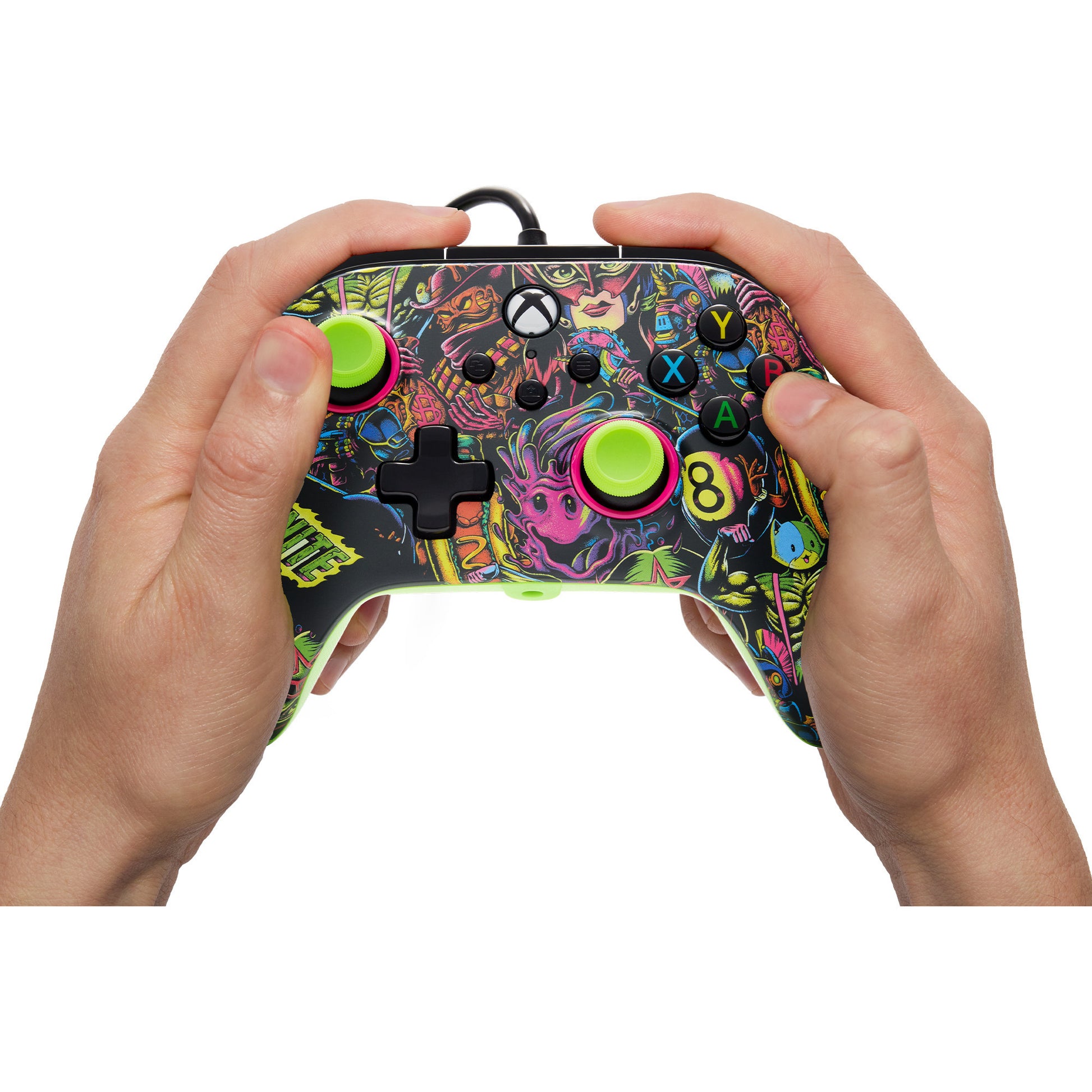 Manette Powera Advantage avec câble pour Xbox Series X|s - Fortnite : Glow (vert néon, Xbox Series X|s, Xbox One, PC)