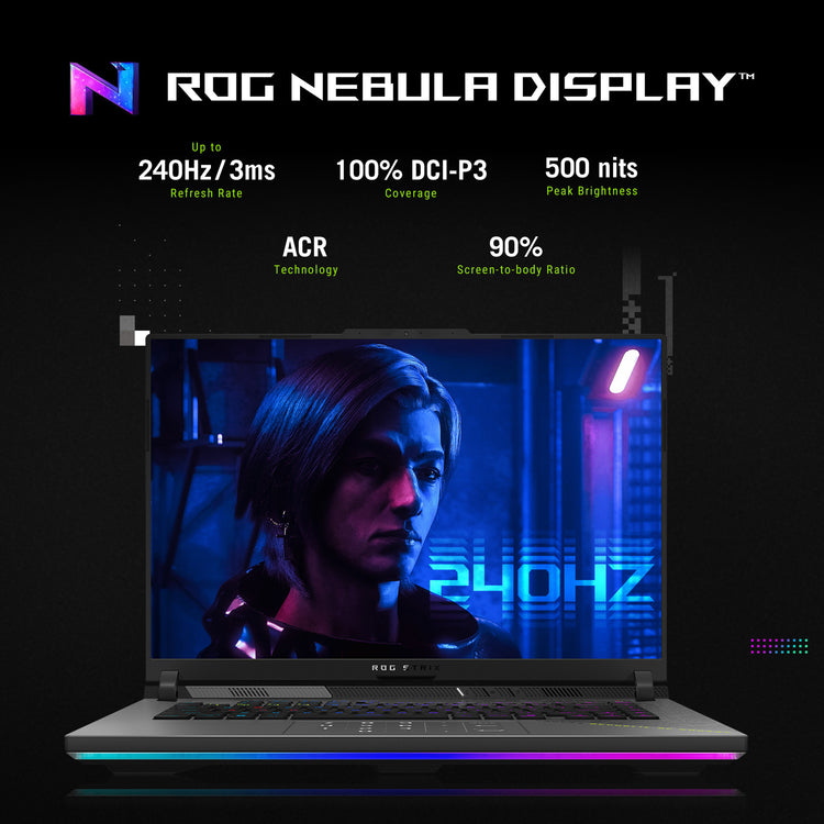Ordinateur portable de jeu Asus ROG Strix G16 G614PM-RV224W 16 (Gris | R9 8940HX | RTX 5060 | 16 Go | SSD 1 To)