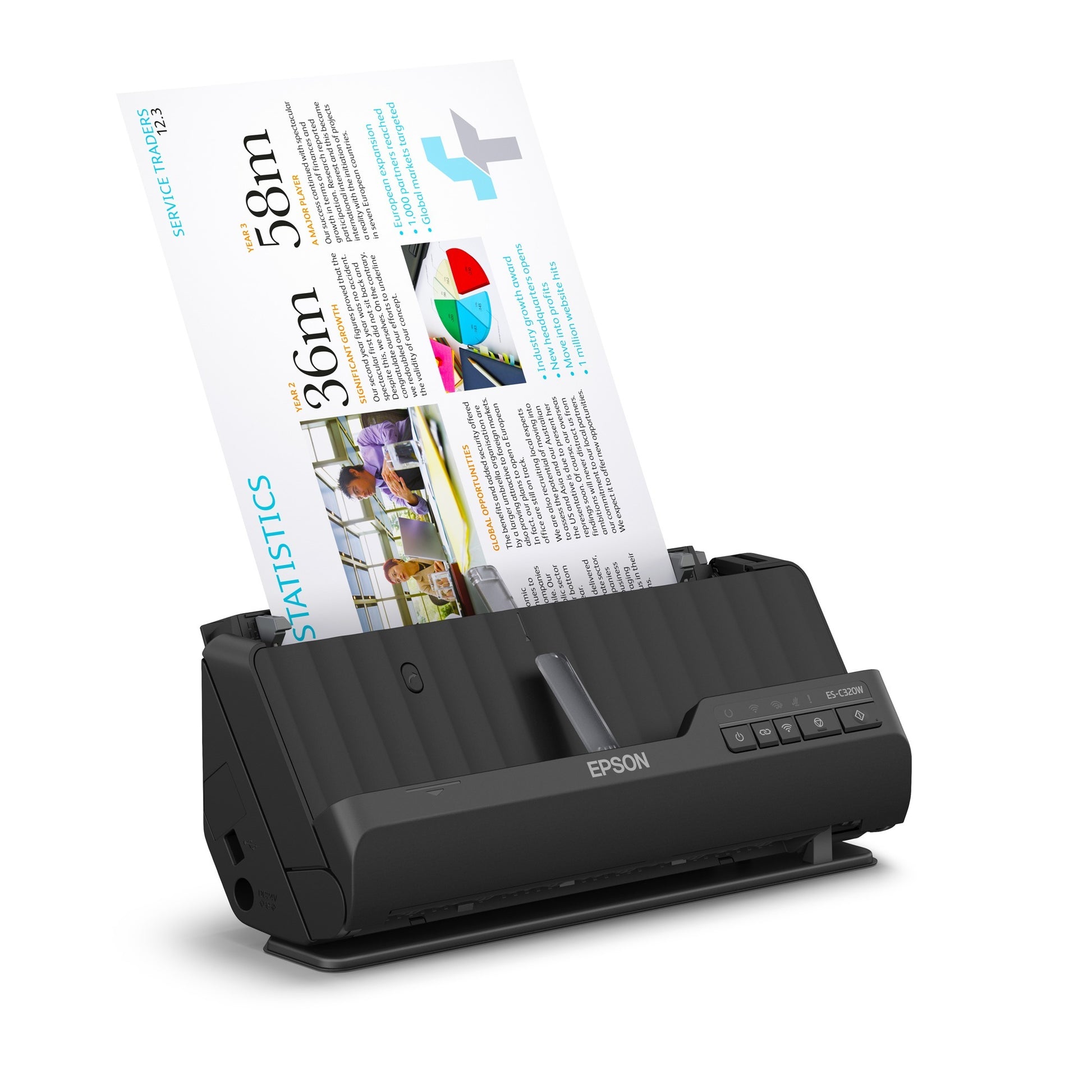 EPSON ES-C320W Scanner de documents compacts A4 avec Wi-Fi-Con