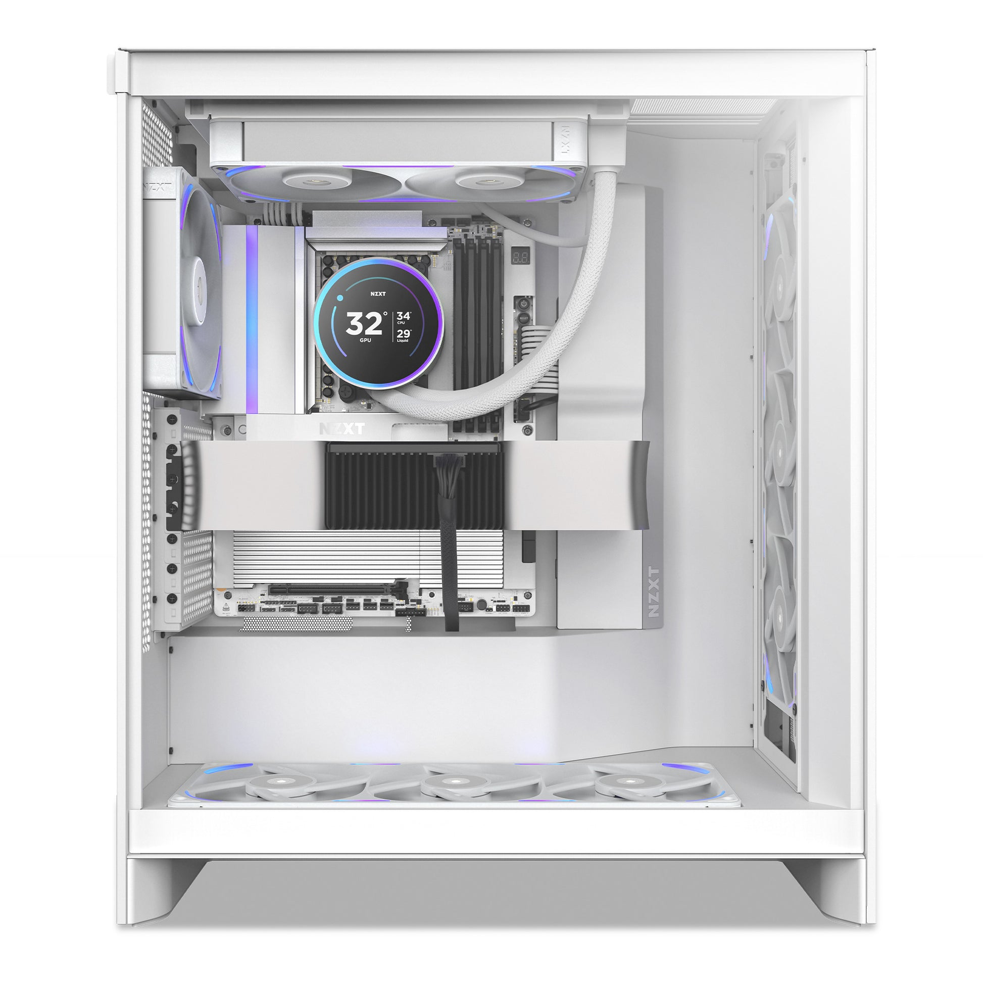 Ventilateurs de boîtier Nzxt f240x rgb (blanc, 2 pièces, 240 x 120 x 30 mm, pwm)
