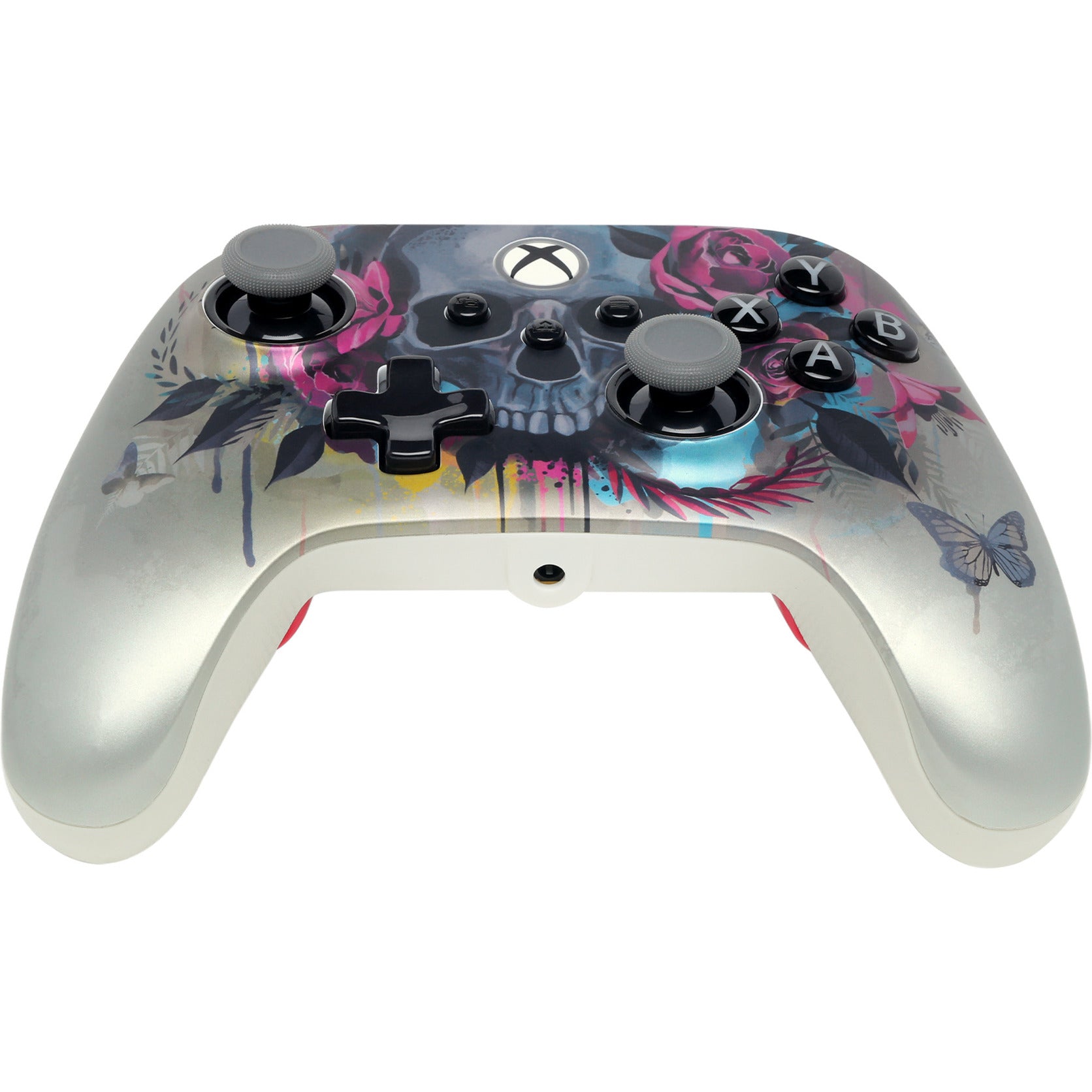 Manette filaire Powera Advantage Plus pour Xbox Series X|s - Bloom Gloom (argent, Xbox Series X|s, Xbox One, PC)