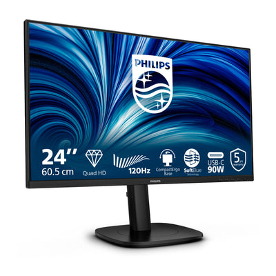 Moniteur Philips 24b2u3601 00 23,8 (noir, HDMI, port d'affichage, USB-C, LAN, audio, 120 Hz)