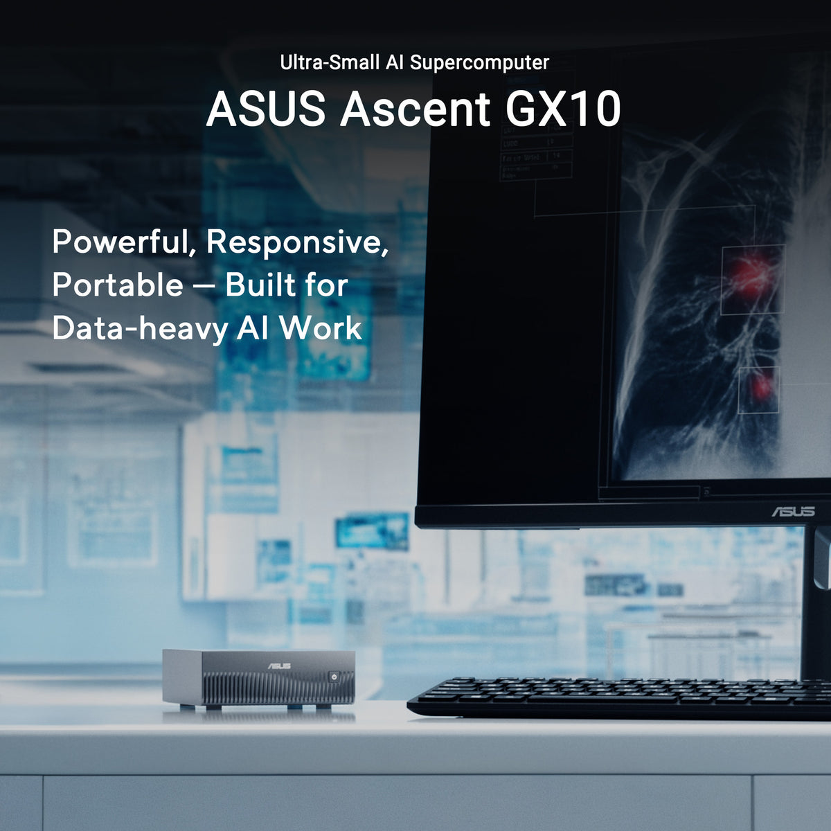 Asus Ascent GX10 Arm V9.2-A 128 1 Mini PC (Gris foncé | NVIDIA GB10 Grace Blackwell | DGX Spark | NVLINK-C2C | 128 Go | SSD 1 To)