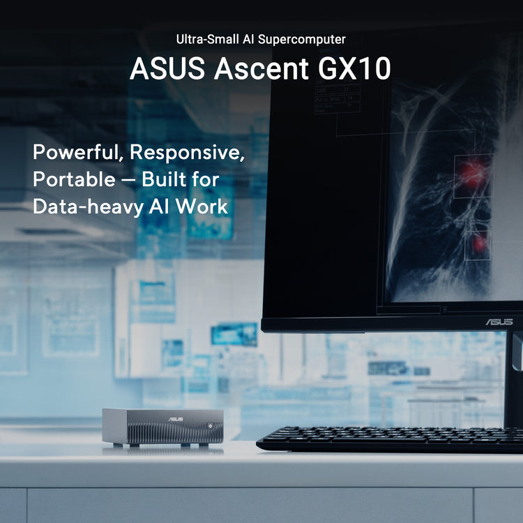 Asus Ascent GX10 Arm V9.2-A 128 1 Mini PC (Gris foncé | NVIDIA GB10 Grace Blackwell | DGX Spark | NVLINK-C2C | 128 Go | SSD 1 To)