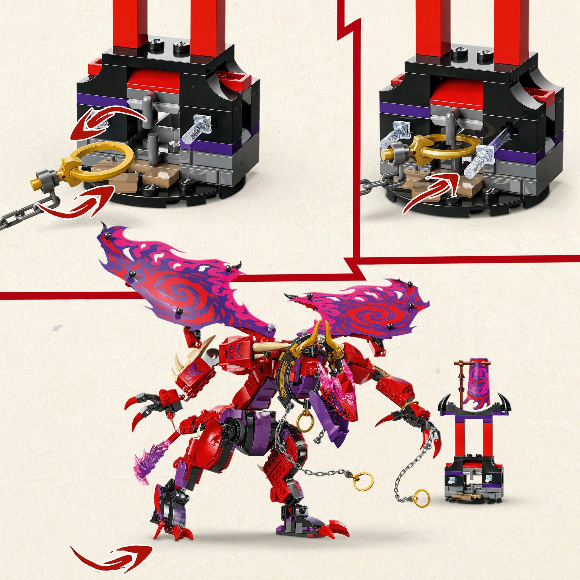 Lego 71832 Ninjago Lightningtand Dragon de Chaos
