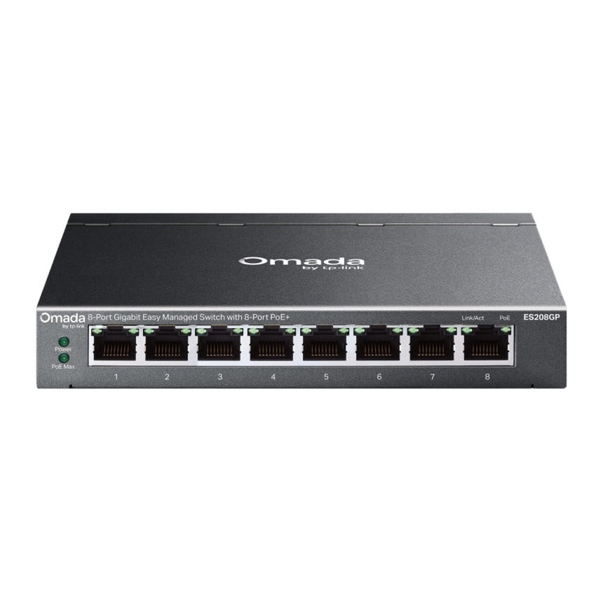 Tp-link omada es208gp commutateur géré facile gigabit 8 ports (noir, 8x poe+)