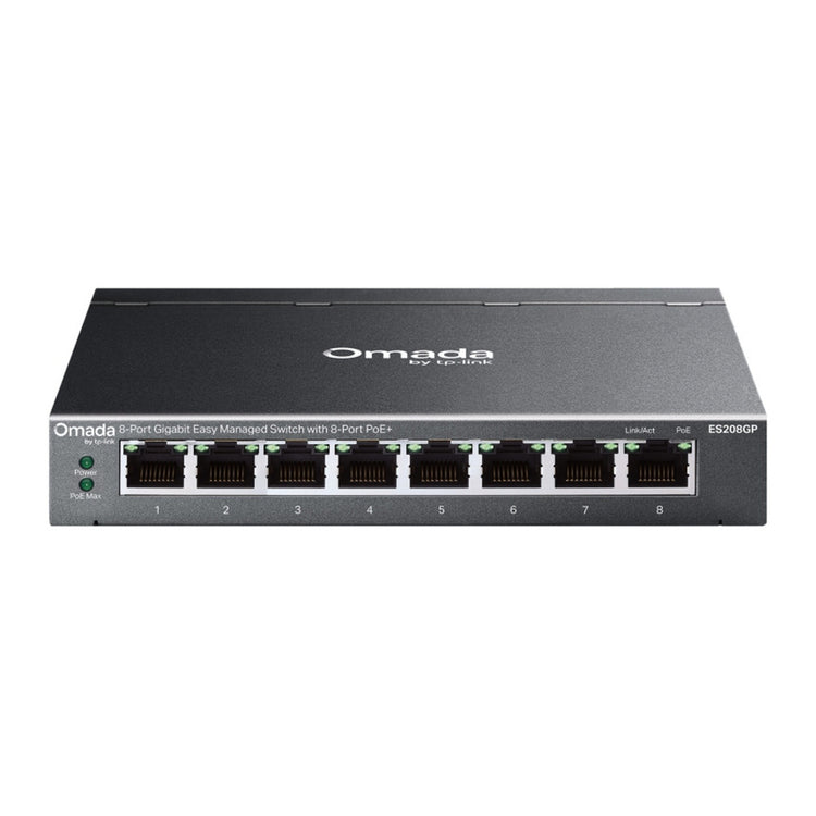 Tp-link omada es208gp commutateur géré facile gigabit 8 ports (noir, 8x poe+)