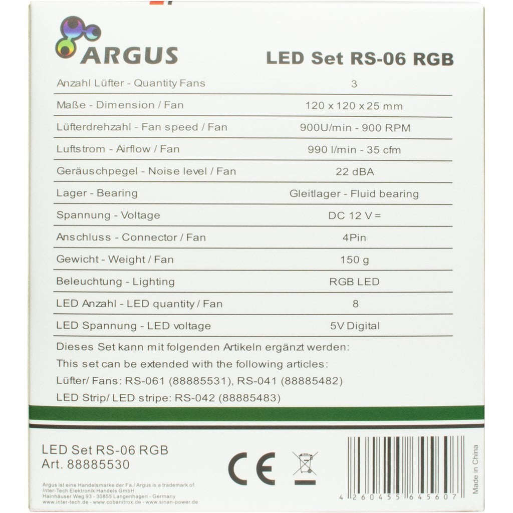 Inter-Tech Argus RVB Fan Set RS-06