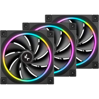 Ventilateurs de boîtier Deepcool FL12R RGB (noir, 3 pièces, 120 x 120 x 25 mm, PWM)