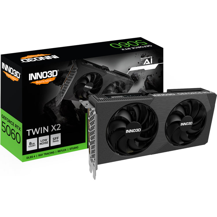 Carte graphique Inno3D GeForce RTX 5060 Twin x2 8 Go (DLSS 4, 3x Display Port, 1x HDMI 2.1)