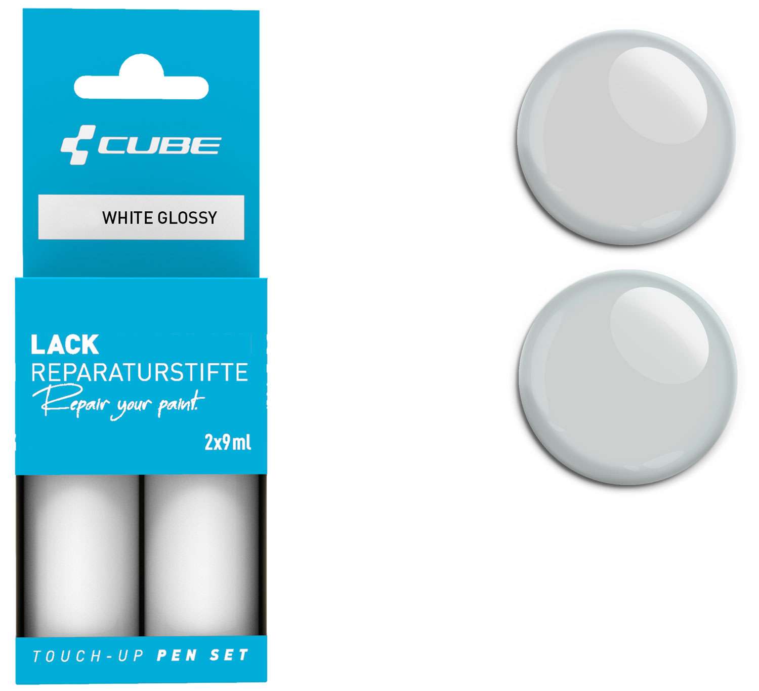 Set de stylos de retouche Cube blanc brillant
