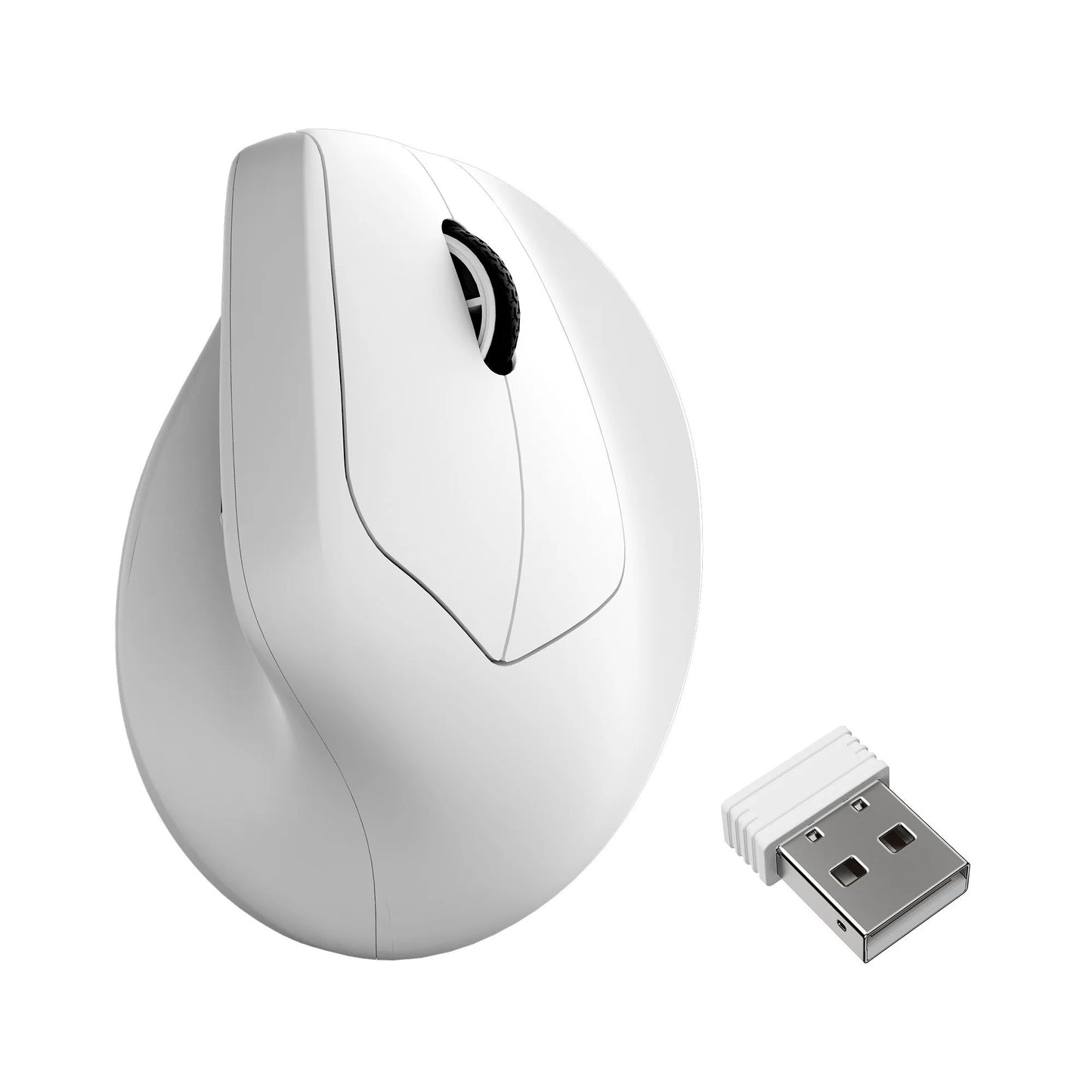 Souris ergonomique sans fil Keychron m5 (blanche, 100 à 30 000 dpi, 8 000 Hz, Bluetooth USB 2,4 GHz)