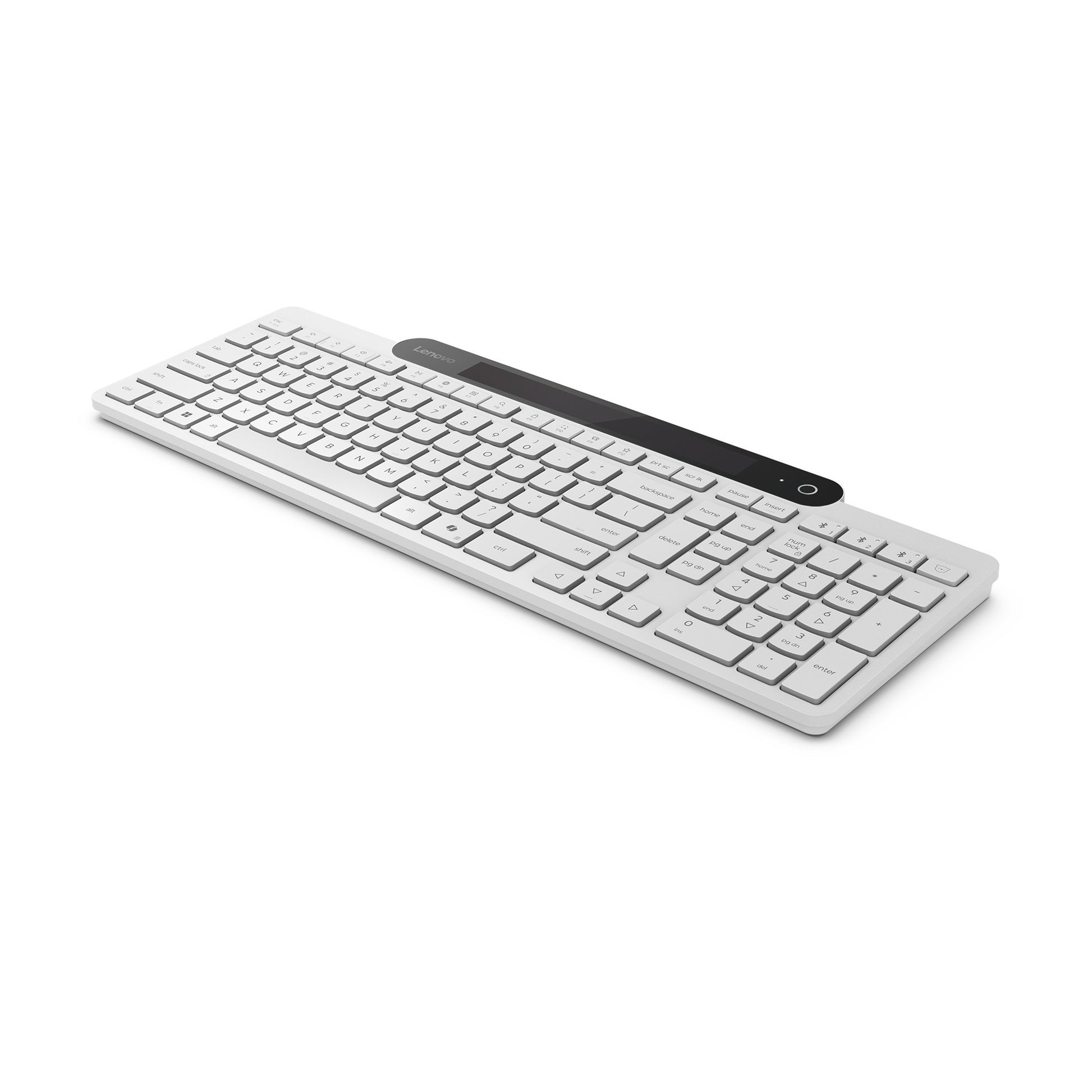 Clavier Bluetooth auto-rechargeable Lenovo 800 (blanc, disposition américaine (QWERTY), piston, 100 %, interrupteur à piston, Bluetooth 5.1, USB-C)