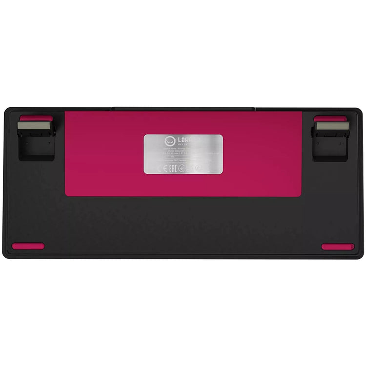 Lorgar kbp7075w, clavier de jeu (noir, disposition américaine, violet toxique logar, 75%, rvb, remplaçable à chaud, pbt double-shot, bluetooth 2.4ghz usb)