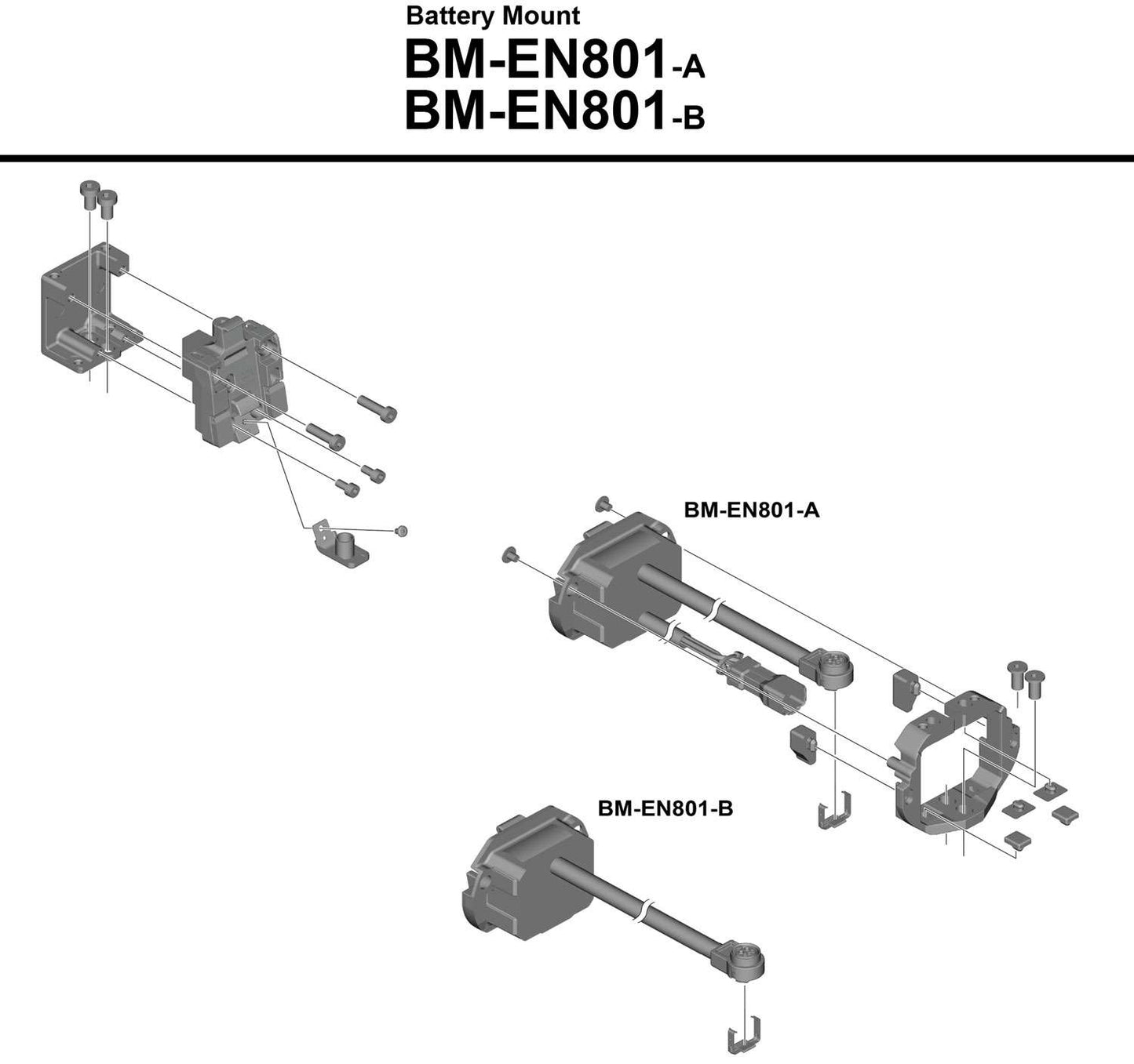 Support de batterie intégré pour tube diagonal Shimano steps bm-en801 sans support d'unité de clé
