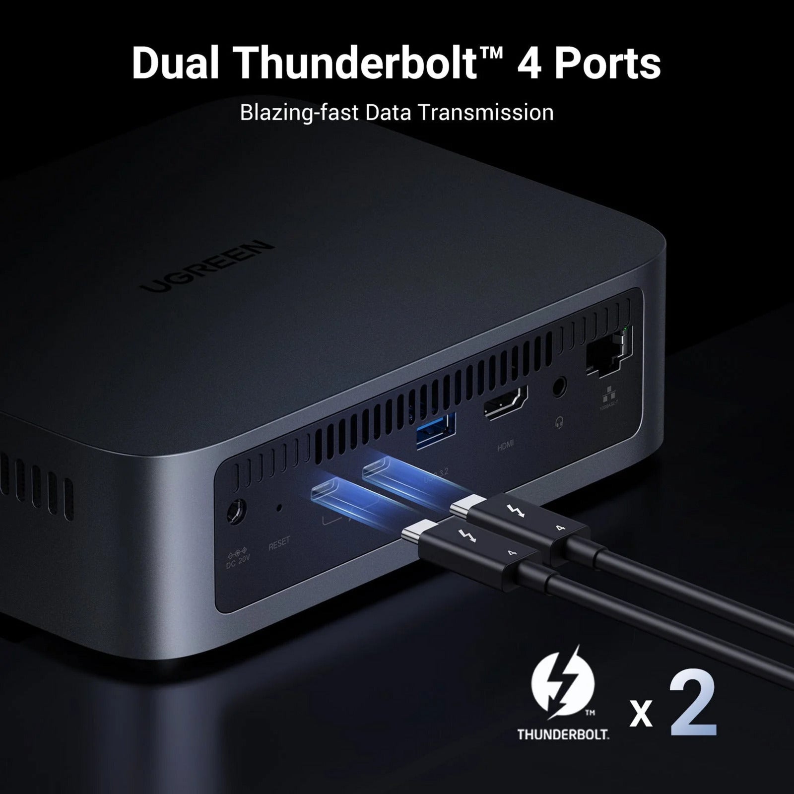 Ugreen nasync dxp480t plus (gris, WiFi, 1x 10GBE, HDMI, Thunderbolt 4 (40 go s))