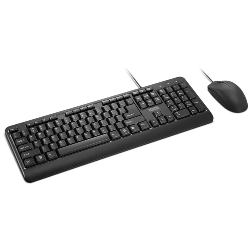 Ensemble de bureau combiné filaire Lenovo 160 (noir, disposition américaine (QWERTY), 100 %, USB-A, 1 600 dpi)