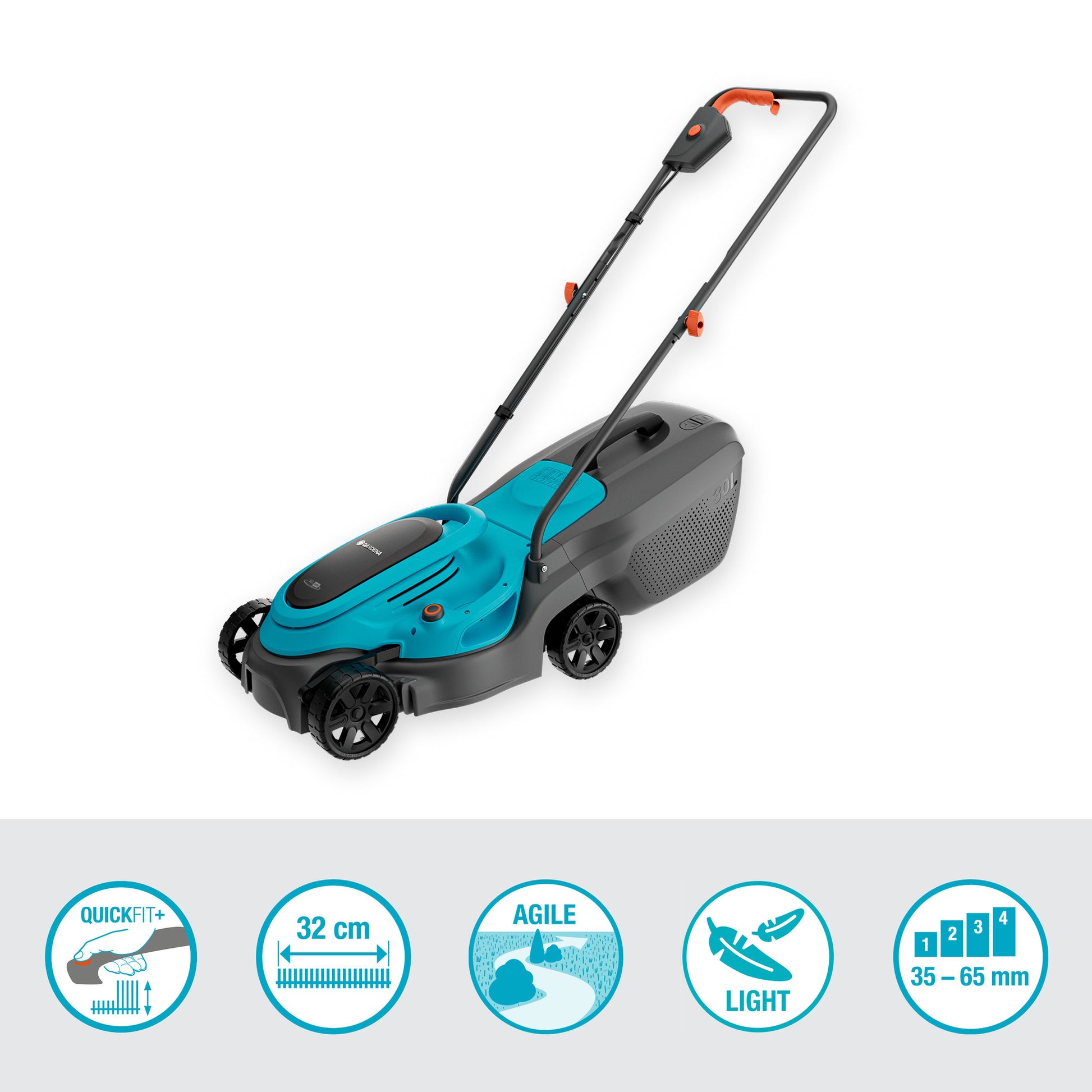 Gardena tondeuse à gazon à batterie easymax 3218v p4a set 40