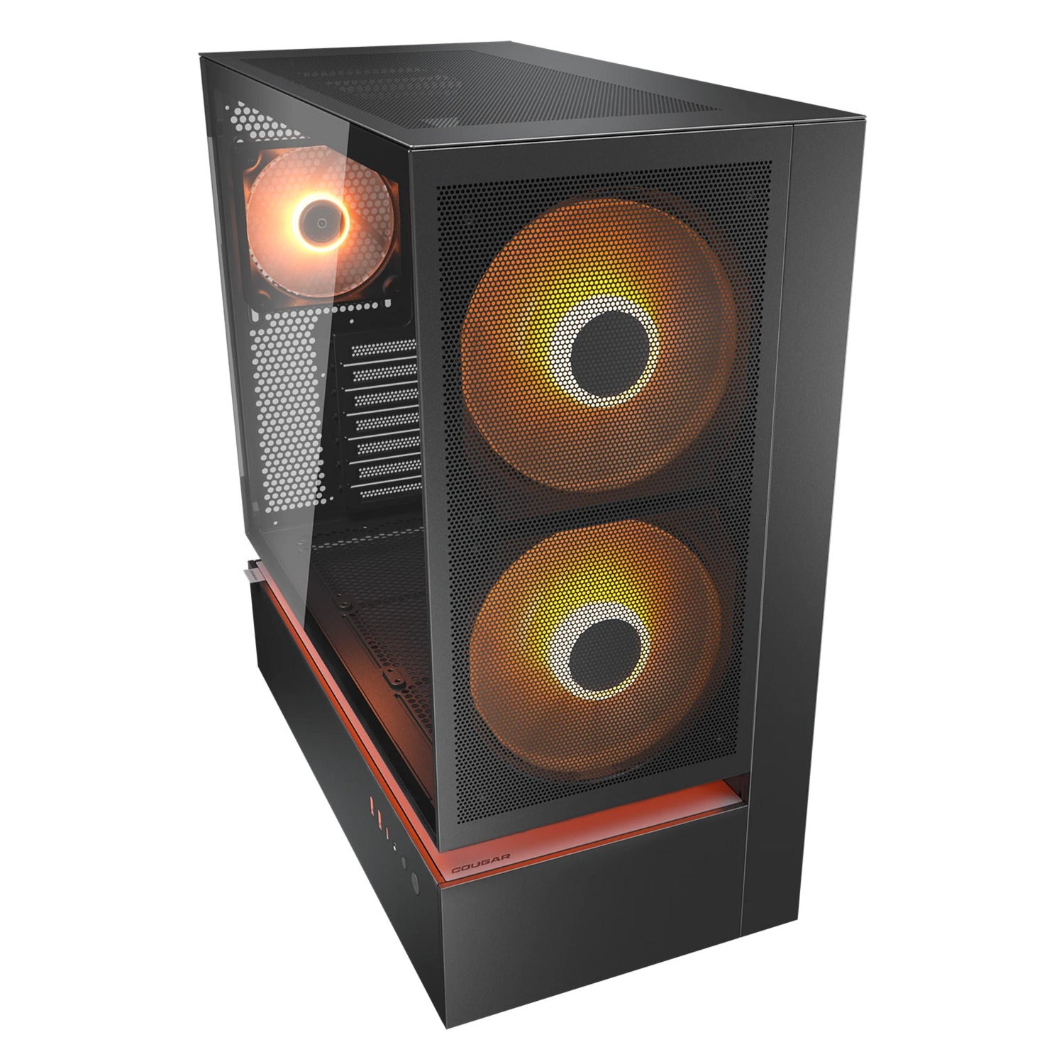 Boîtier tour midi maillé Cougar cfv235 (noir | 2x USB-A | 1x USB-C | RGB | verre trempé)