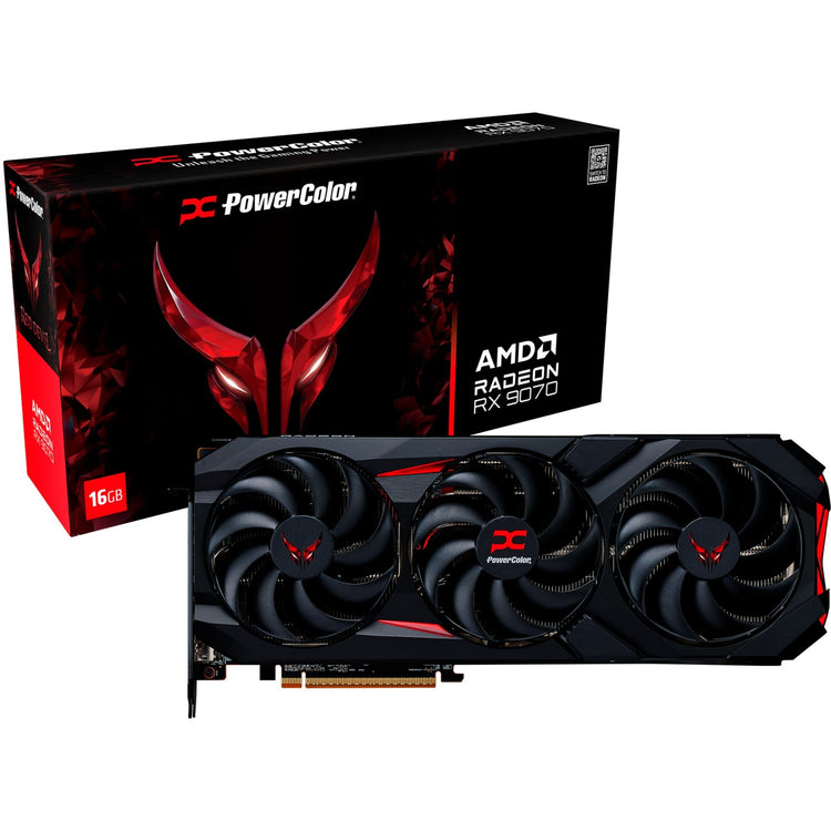 Carte graphique Powercolor Radeon RX 9070 Red Devil 16 Go OC (noir, RDNA4, GDDR6, 3x Display Port, 1x HDMI)