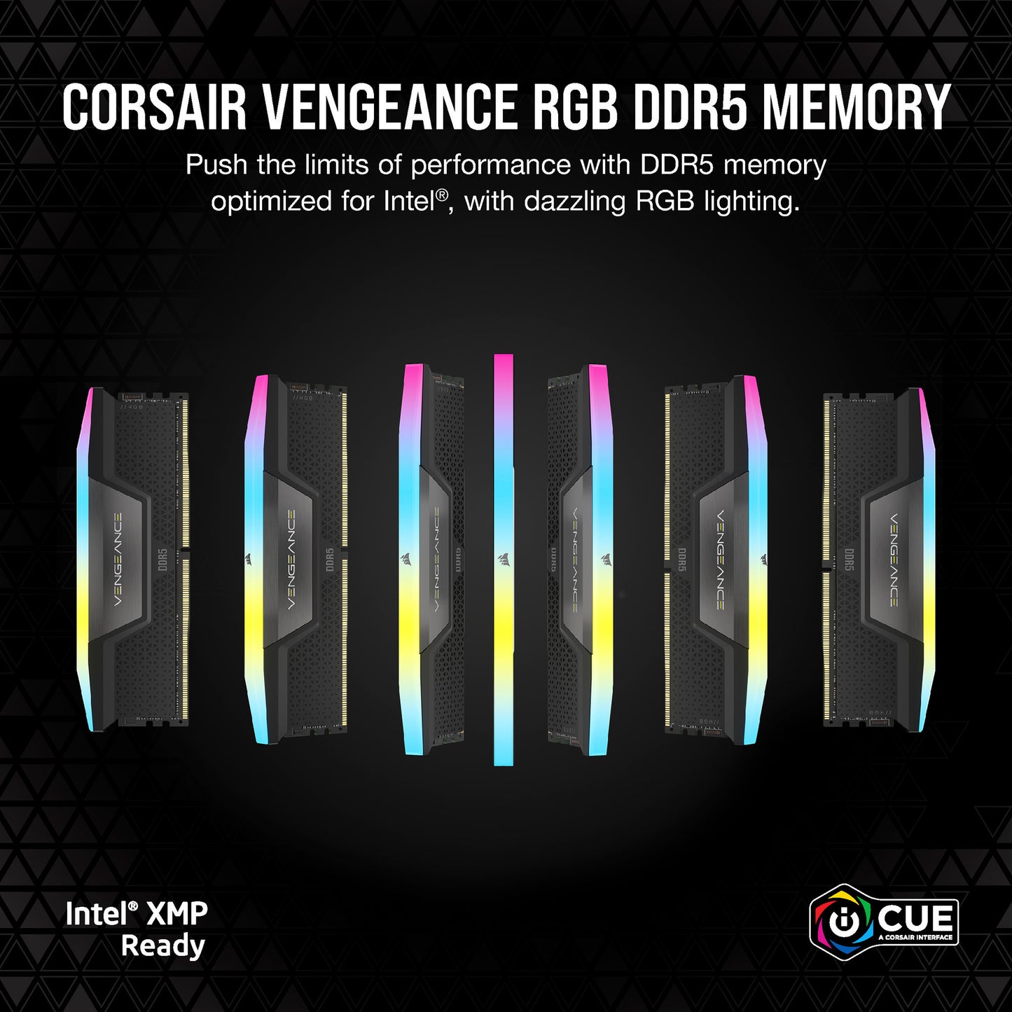 Corsair Vengeance RGB 32 Go DDR5-6000 (2x 16 Go) RAM (noir, cmh32gx5m2d6000z38, xmp, expo)