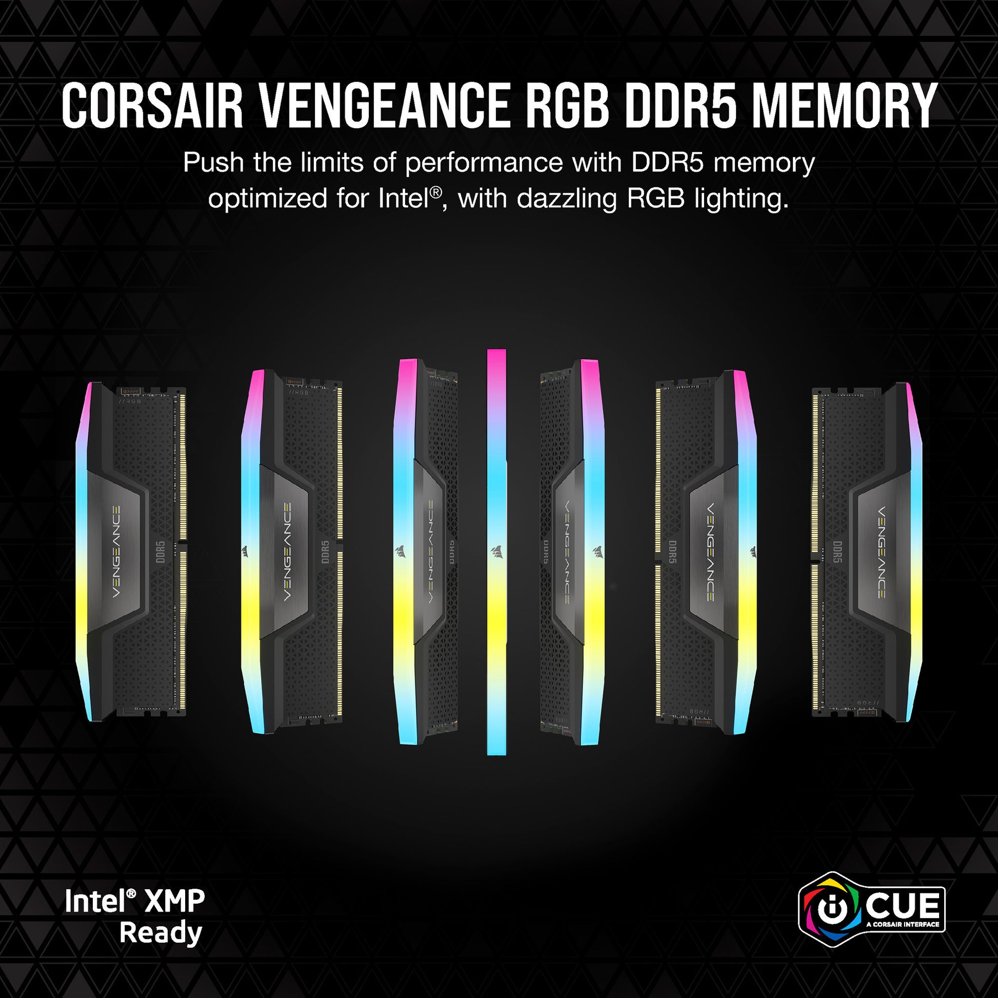 Corsair Vengeance RGB 32 Go DDR5-6000 (2x 16 Go) RAM (noir, cmh32gx5m2d6000z38, xmp, expo)