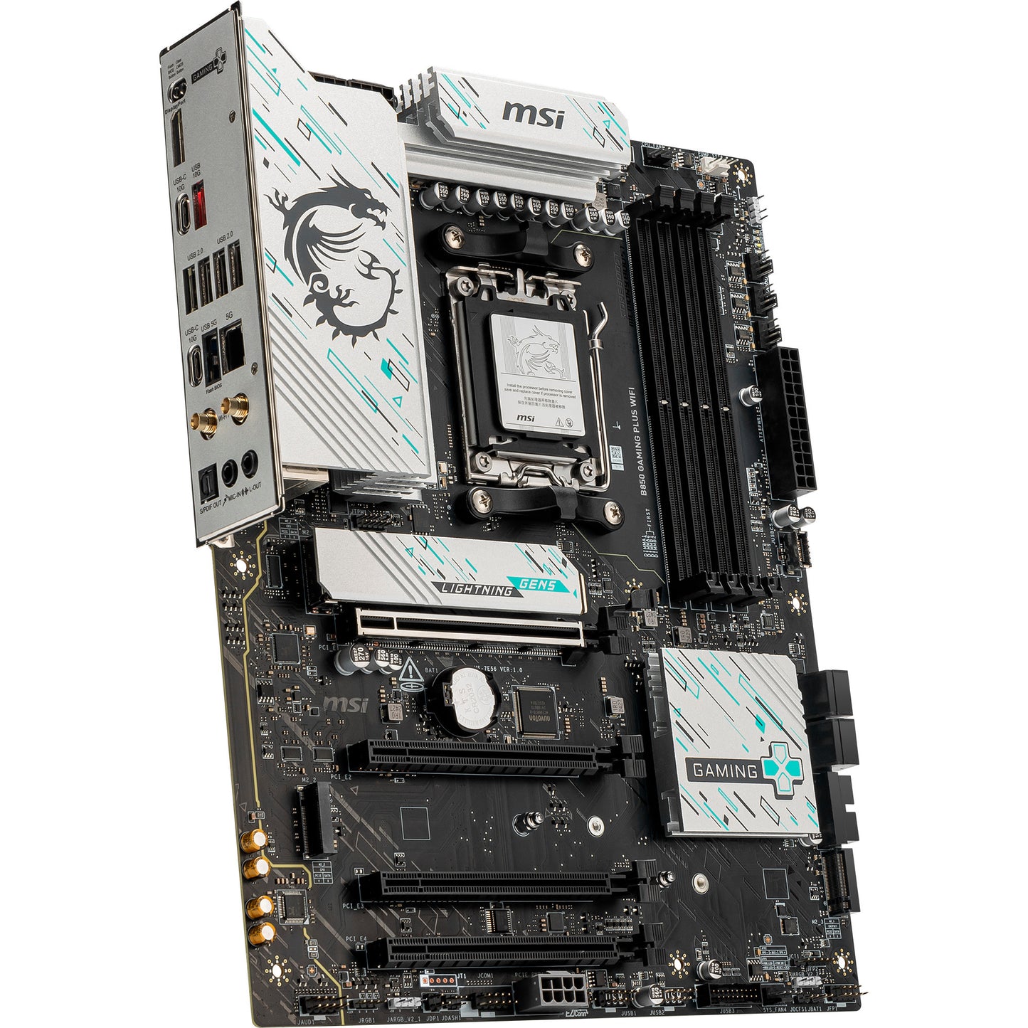 Carte mère MSI B850 Gaming Plus WiFi Socket AM5 (RAID, 5 Go-LAN, WiFi 7, BT, Son, ATX)