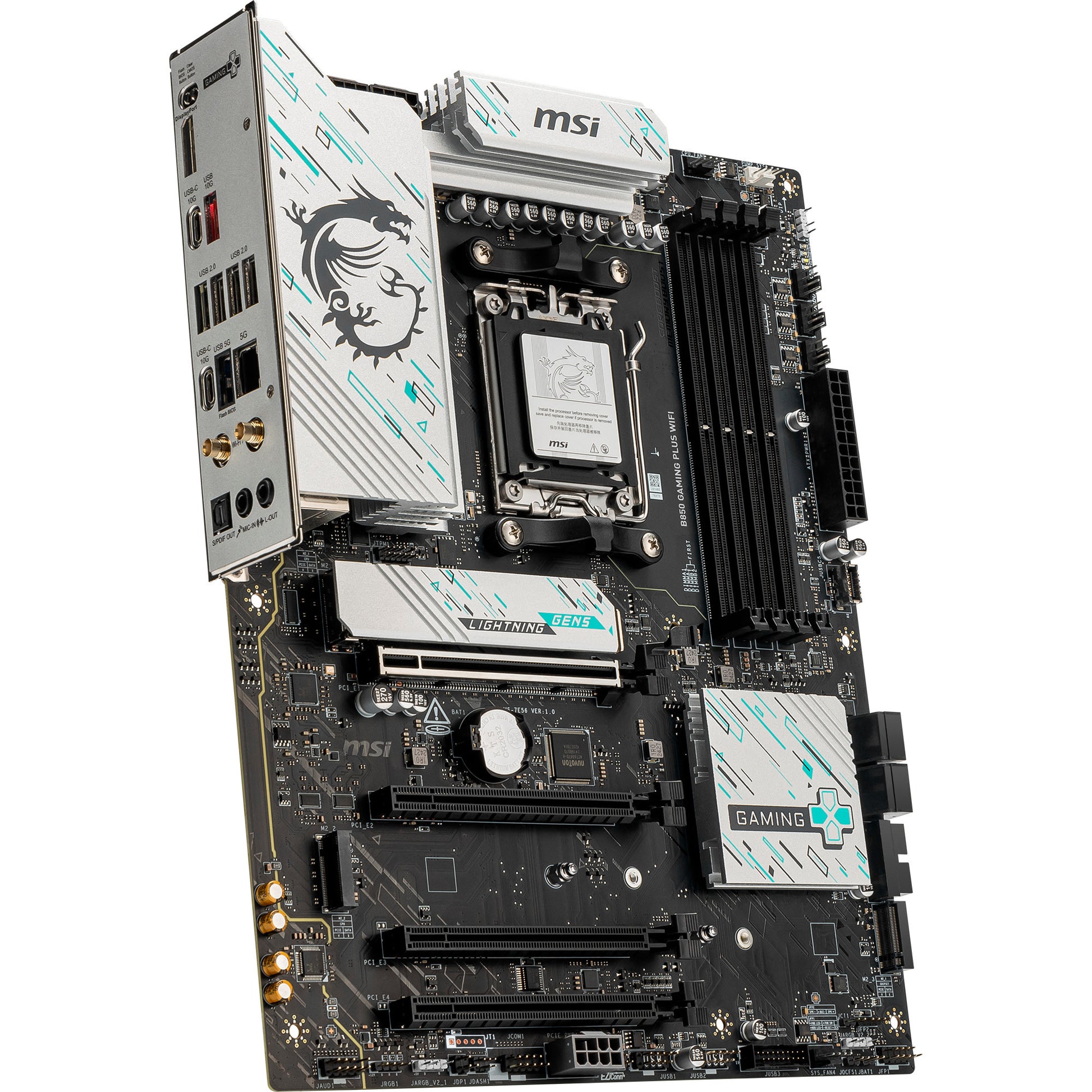 Carte mère MSI B850 Gaming Plus WiFi Socket AM5 (RAID, 5 Go-LAN, WiFi 7, BT, Son, ATX)