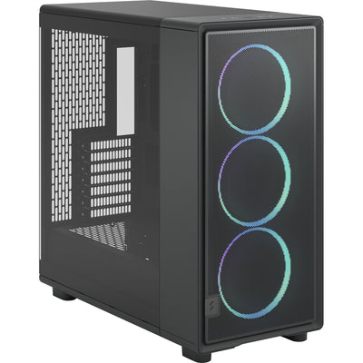 Fractal design époque xl tg rgb boîtier tour midi (noir | 2x usb-a | 1x usb-c | rgb | verre trempé)