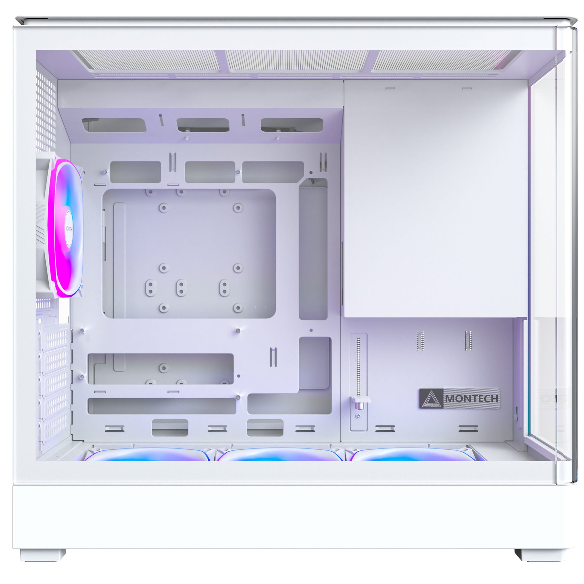 Boîtier tour midi Montech king 15 pro (blanc | 2x USB-A | 1x USB-C | RVB | fenêtre)