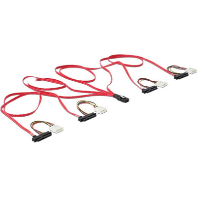 Delock Mini SAS SFF-8087> 4 X SAS SFF-8482 + Power