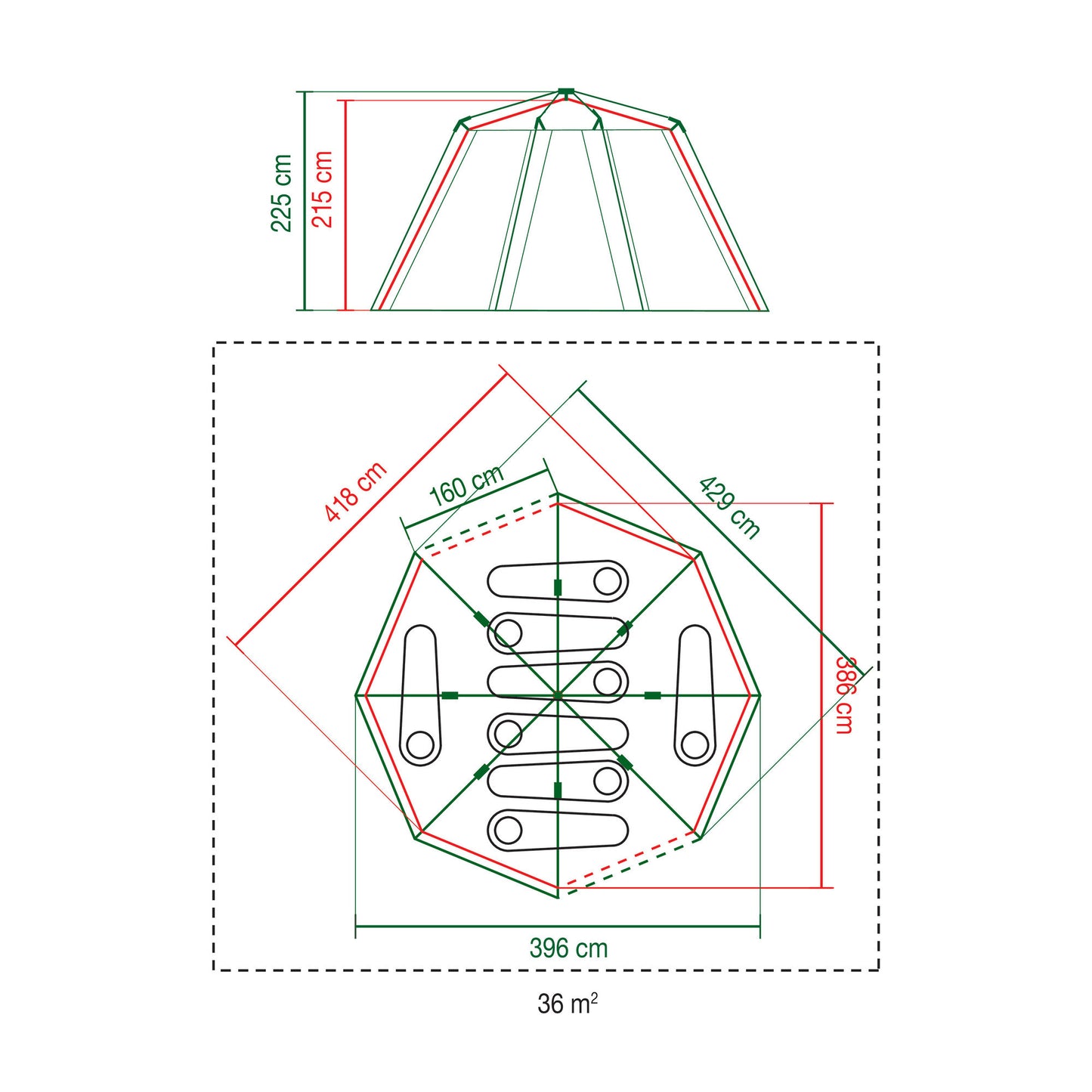 Tente Coleman octogone 8 (gris)