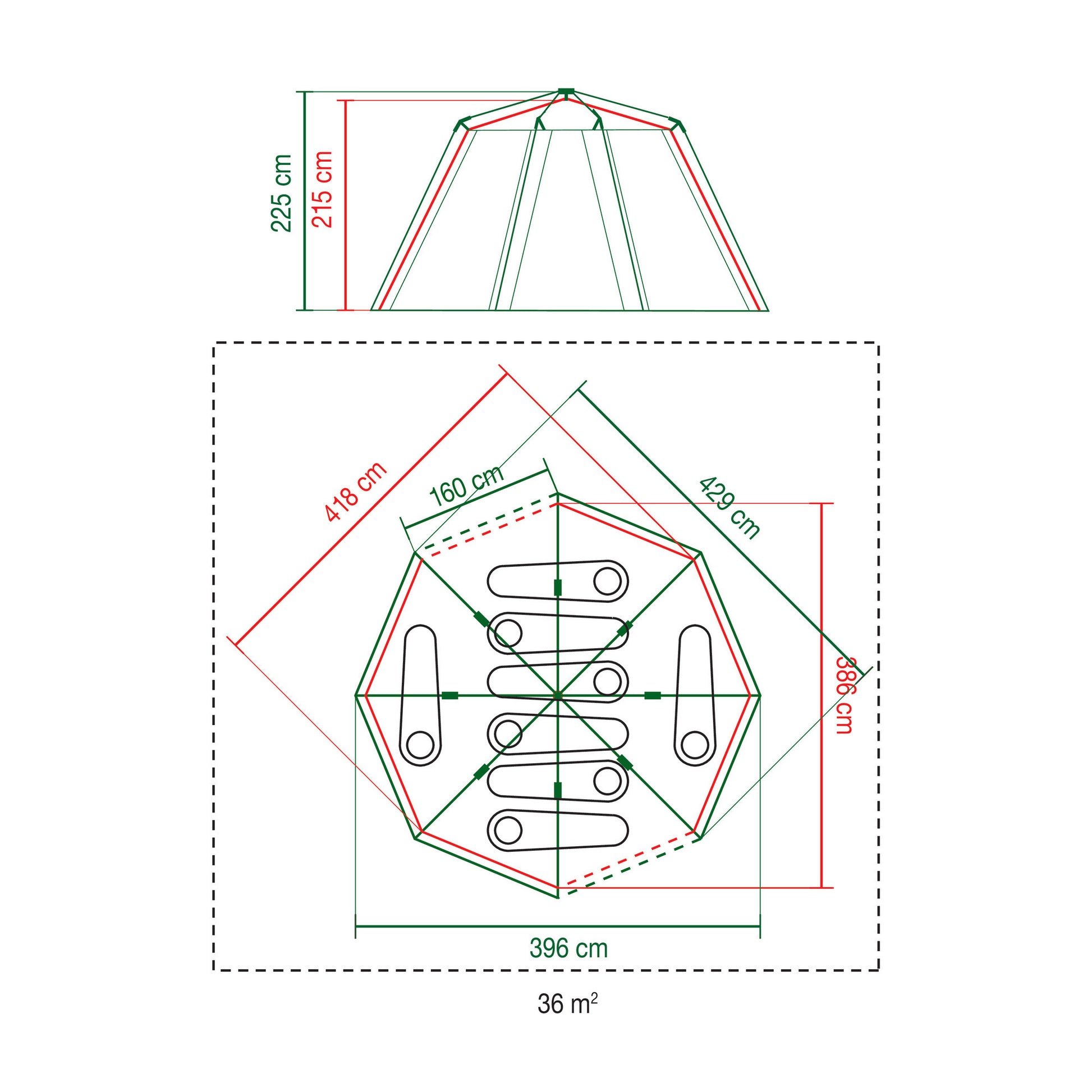 Tente Coleman octogone 8 (gris)