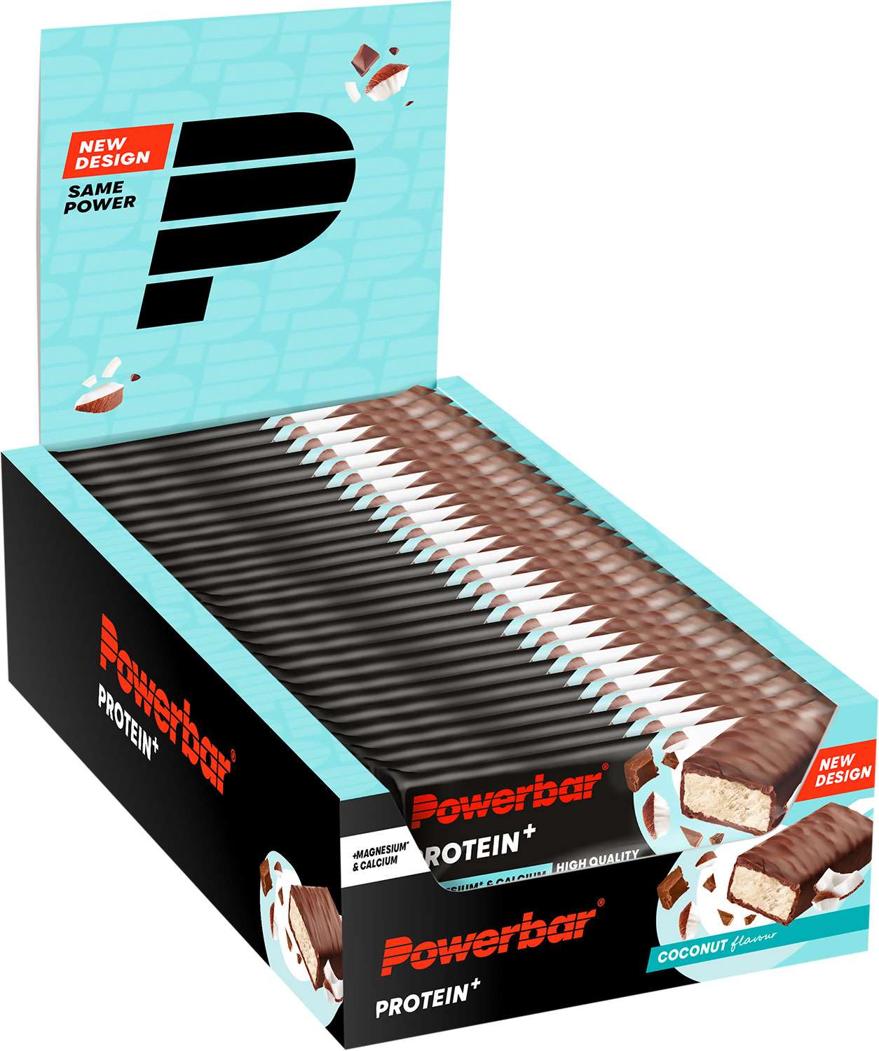 Powerbar barre protéinée plus calcium magnésium noix de coco boîte de 30