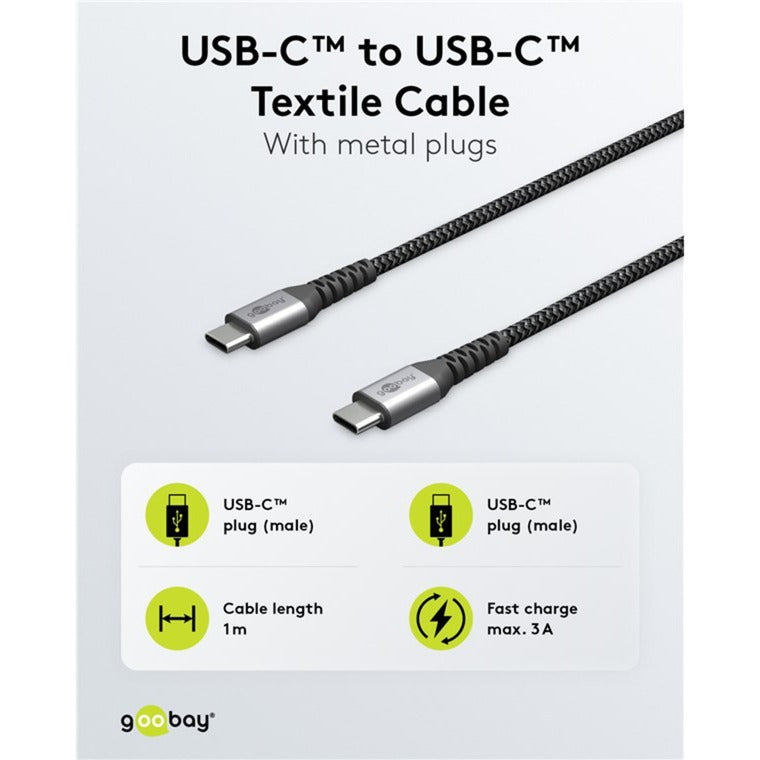 GOOBAY USB-C Snell Charger Nano (65 W) et câble textile USB-C