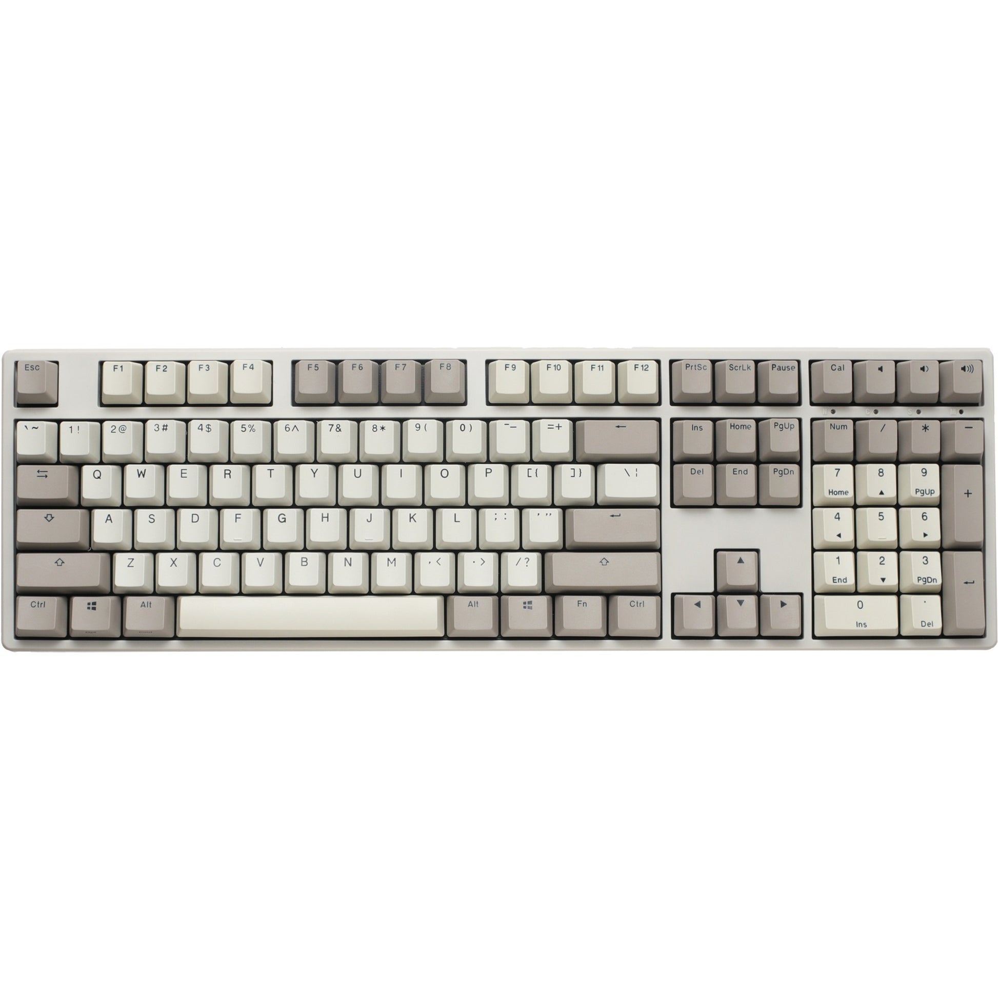 Ducky origin vintage, clavier (gris, disposition américaine, rouge cerise mx, échange à chaud, touches pbt double-shot)