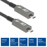 Agir la connectivité USB-C 3.2 Gen2 Cable optique actif (AOC) se connecte - afbeelding 2