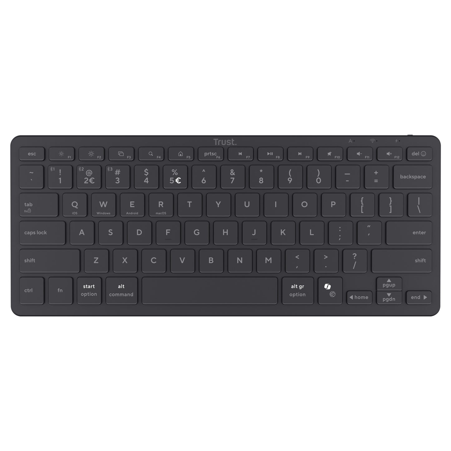 Clavier Bluetooth Trust Nado II (noir, disposition US, commutateurs ciseaux, Bluetooth)