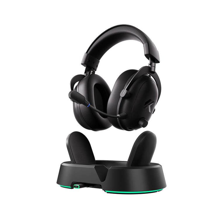 Mchose V9 Turbo+ Casque de jeu supra-auriculaire magnétique sans fil (noir, Nintendo Switch, Playstation 4, Playstation 5, mobile, PC, Bluetooth USB 2,4 G)