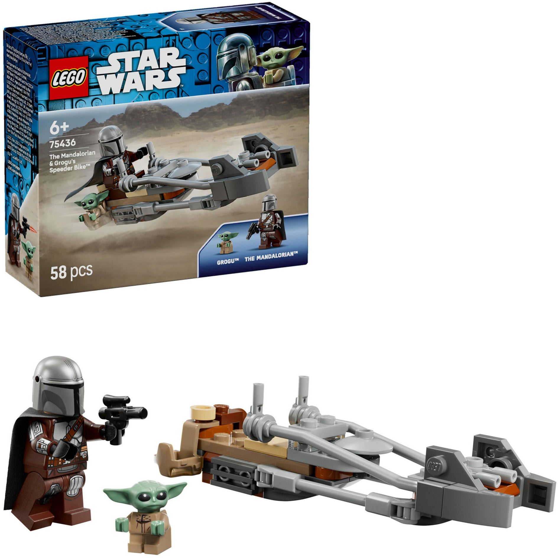 Lego Star Wars TM 75436 Le Speeder Bike du Mandalorien et de Grogu | 2 pièces