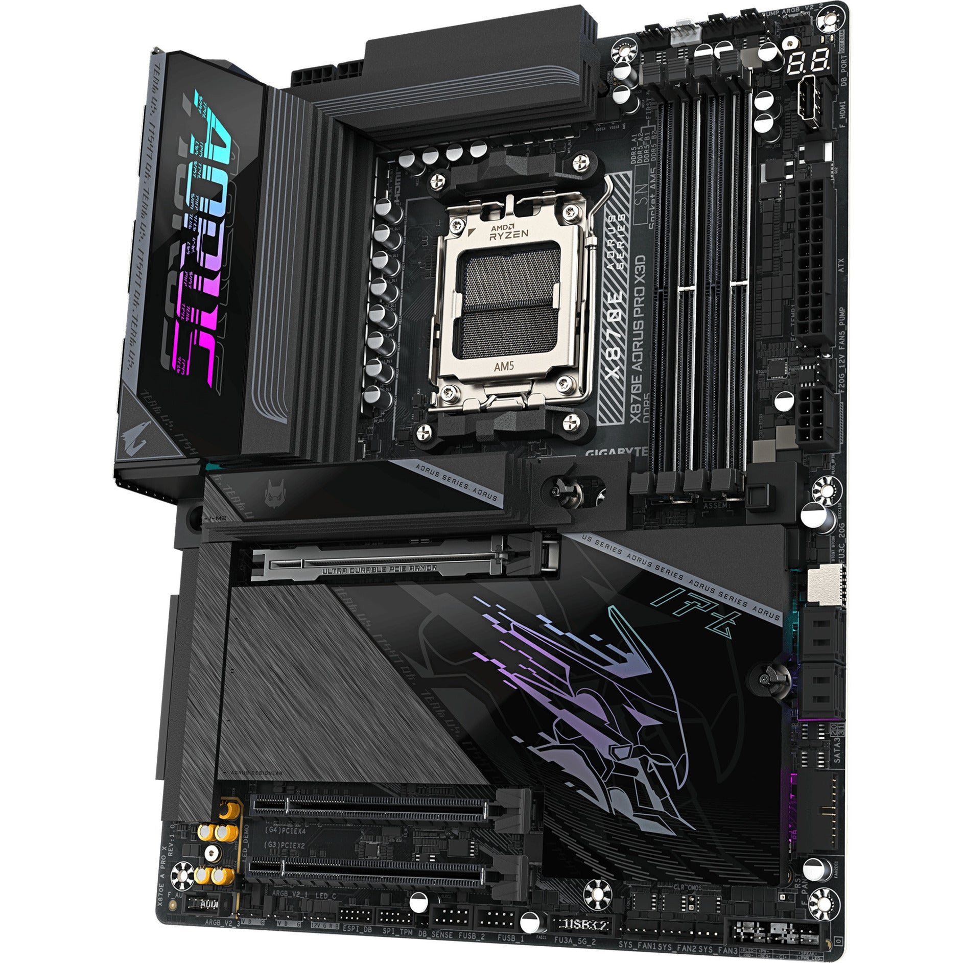 Carte mère Gigabyte x870e aorus pro x3d socket am5 (noir, raid, 5 Go-lan, wi-fi 7, BT, son, atx)