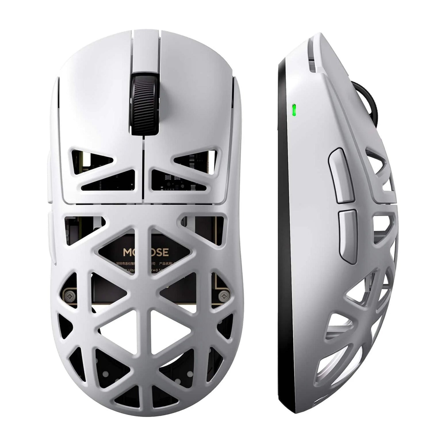 Souris de jeu sans fil Mchose a7x ultra en alliage de magnésium (blanc, jusqu'à 40 000 dpi, Bluetooth USB-C 2,4 GHz)